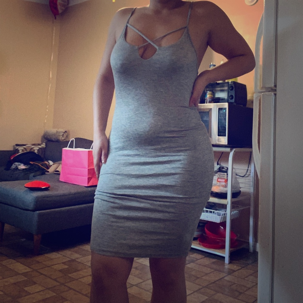 Grey body con dress